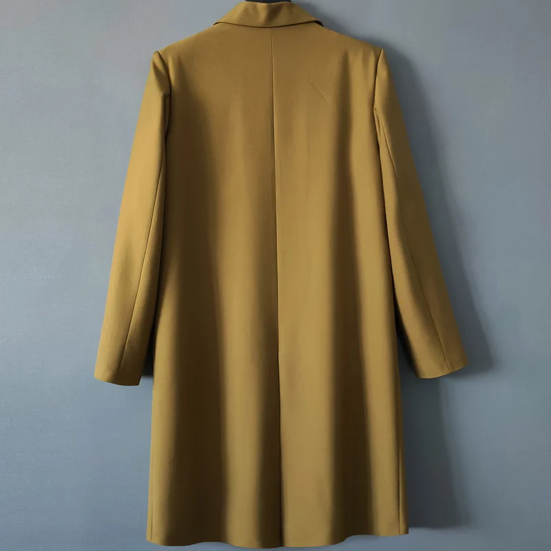 

2022 Spring Sutumn New Mens Long-sleeved Coat Loose Suit Jacket Male Fashion Casual Knee-high Blazer Streetwear Tide Outerwear