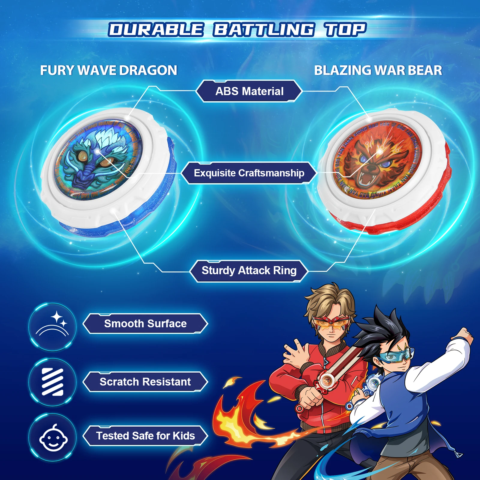 Фото Набор для битвы INFINITY NADO Battle Top (2 шт.) с ареной, вращающиеся игрушки-волчки для детей, волчки с мини-катапультой-мечом, детские боевые волчки №3