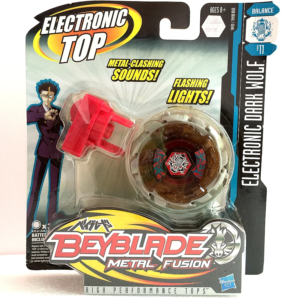 

GENUINE Beyblade Metal Fusion Electronic Top Lightning Dark Wolf B-11/B-10 Light Attack -NEW