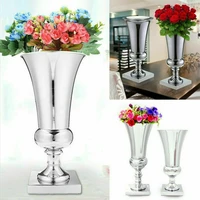 43cm metal plated iron vase exquisite silver iron luxury vase wedding restaurant dining table home decoration ornaments