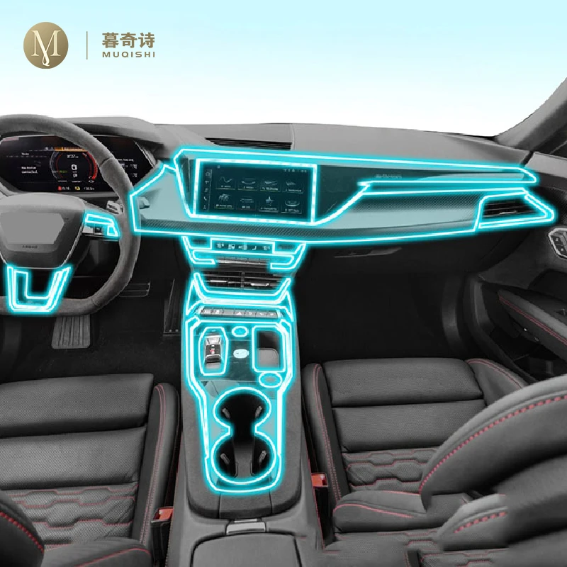 

For Audi RS e-tron GT 2021-2023 Car Interior Center console Transparent PPF-TPU Protective film Anti-scratch Repair film refit