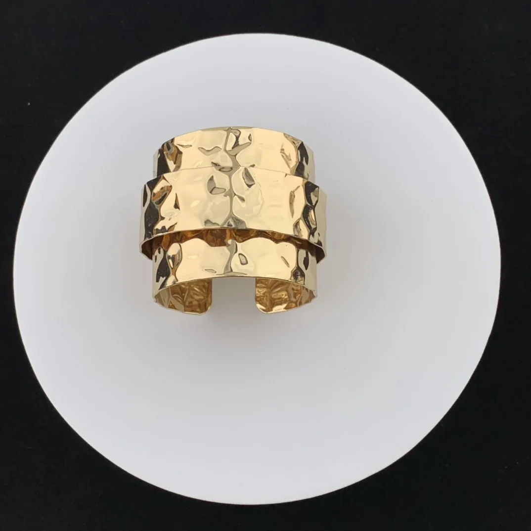 

New European and American Vintage Fashion Gold Plated Irregular Opening Bracelet Women's Jewelry