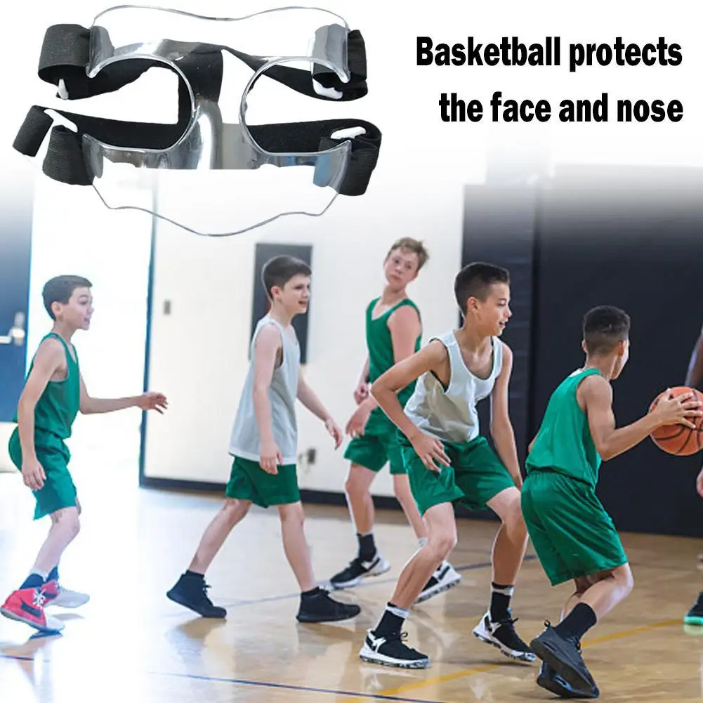 

Sports Nose Helmet Transparent Basketball Mask Protective Mask Adjustable Elastic Strap Anti-Collision Equipment
