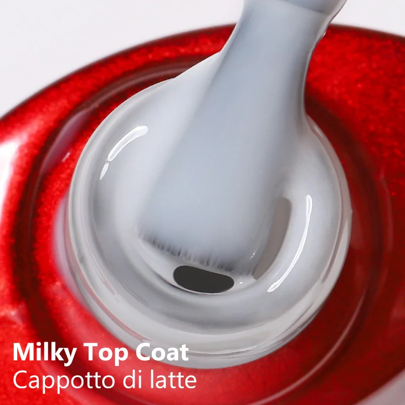 Гель-лак полупрозрачный молочный полуперманентный для ногтей 10/30 мл