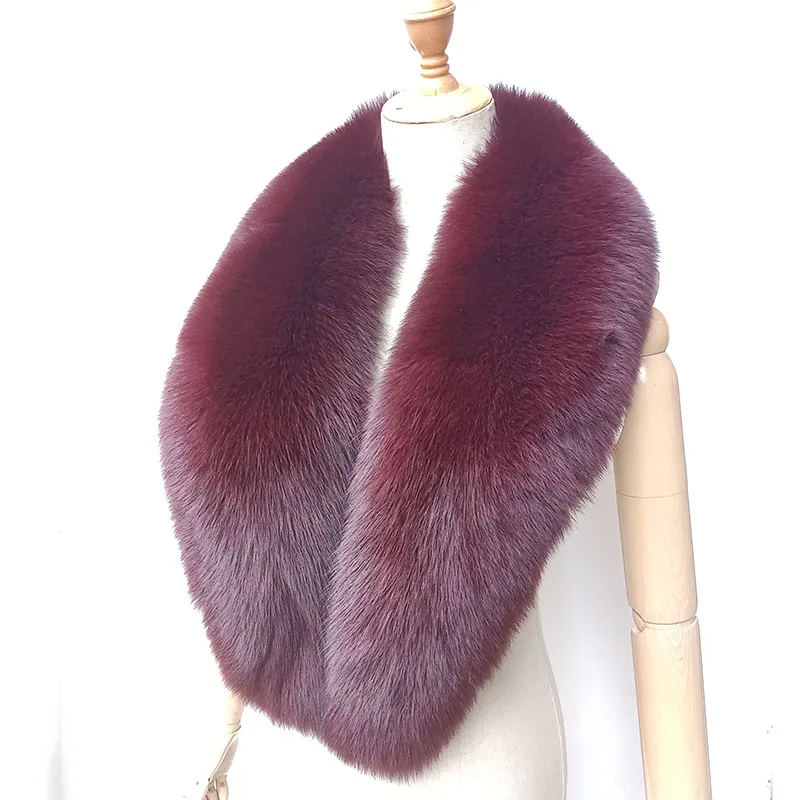 Женский меховой воротник зимний длинный из натурального Лисьего меха 2023