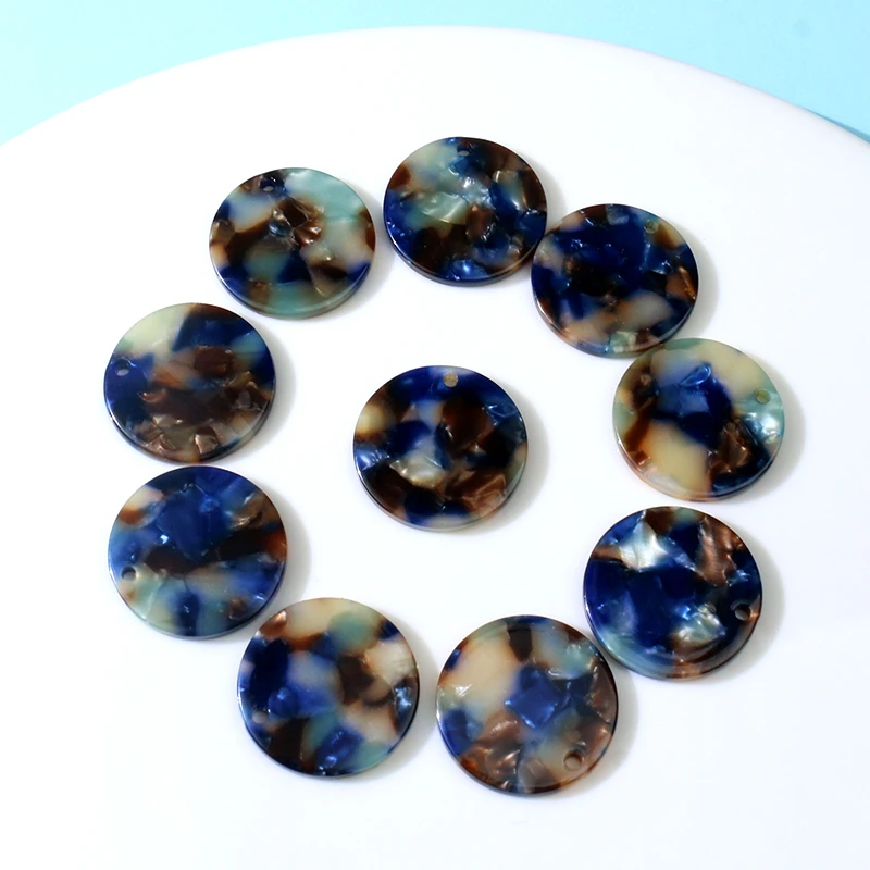 S Round Charms Pendant For Earring Keychain Resin Colorful Diy Jewelry Making Supplies Hair Accessories