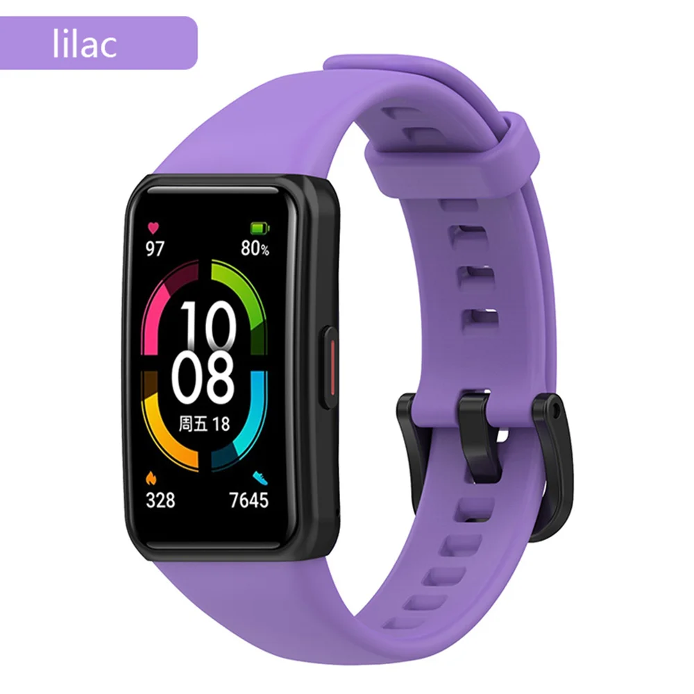 Many colors new Silicone watch Straps For Huawei Honor band 6 smart watchband Replacement Bracelet for Huawei 6 Adjustable band