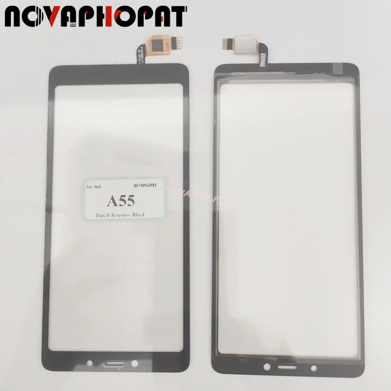 Novaphopat протестированный черный датчик для Itel A55 сенсорный экран дигитайзер Переднее стекло объектив панель экран