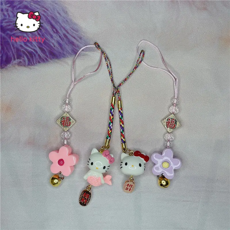 

Милый новогодний кукла Hello Kitty на удачу, подвеска для телефона, украшения, подвеска, котенок, кошка, брелок