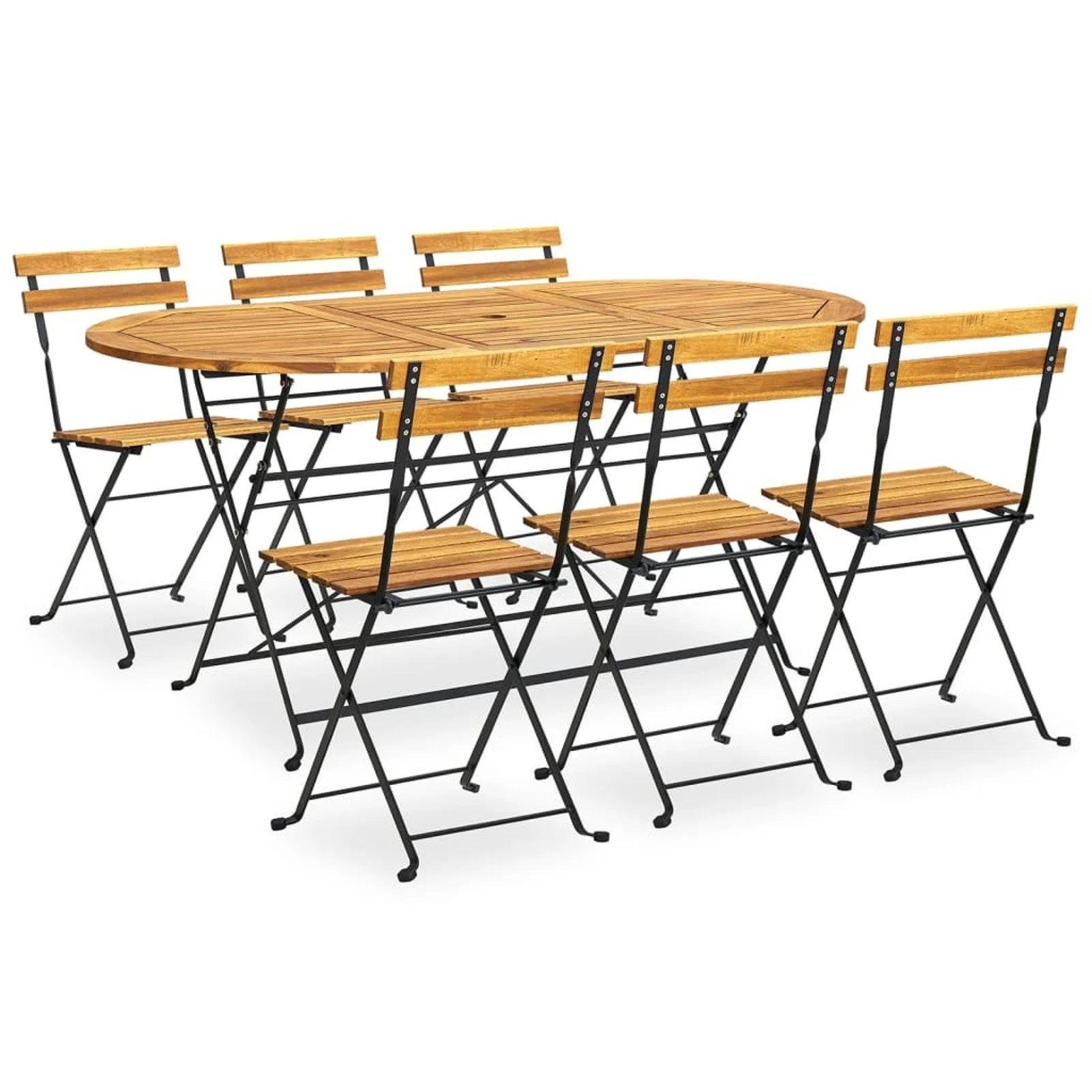 

7 Piece Folding Outdoor Dining Set Solid Acacia Wood