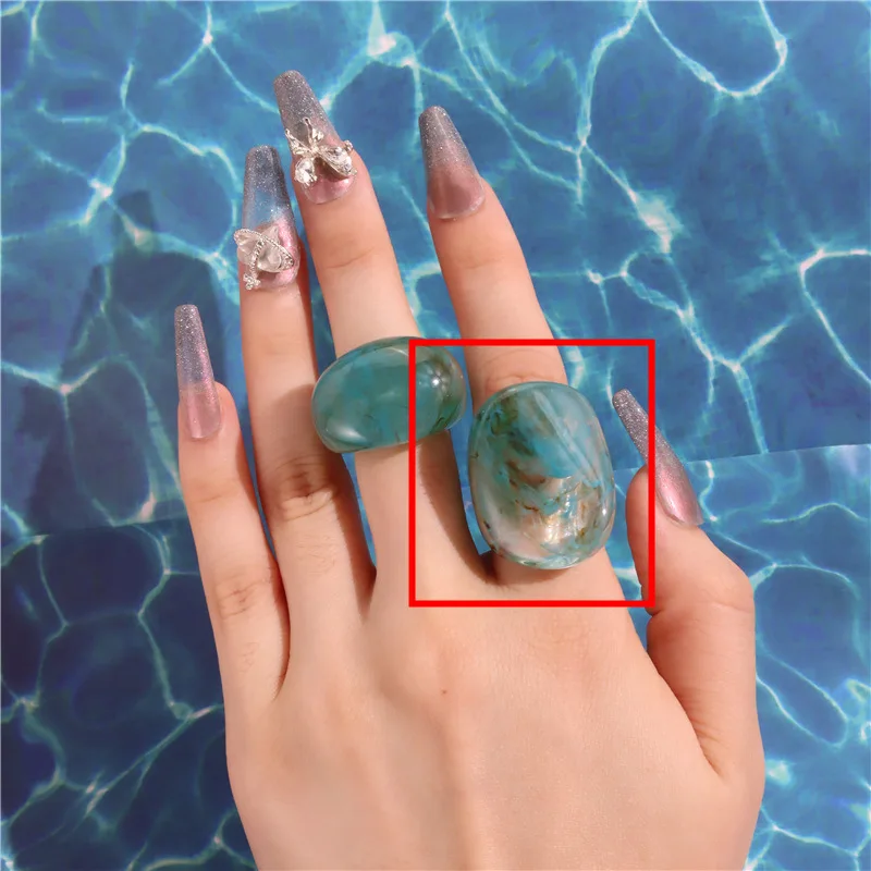 Набор прозрачных акриловых колец кофейного цвета для женщин модные