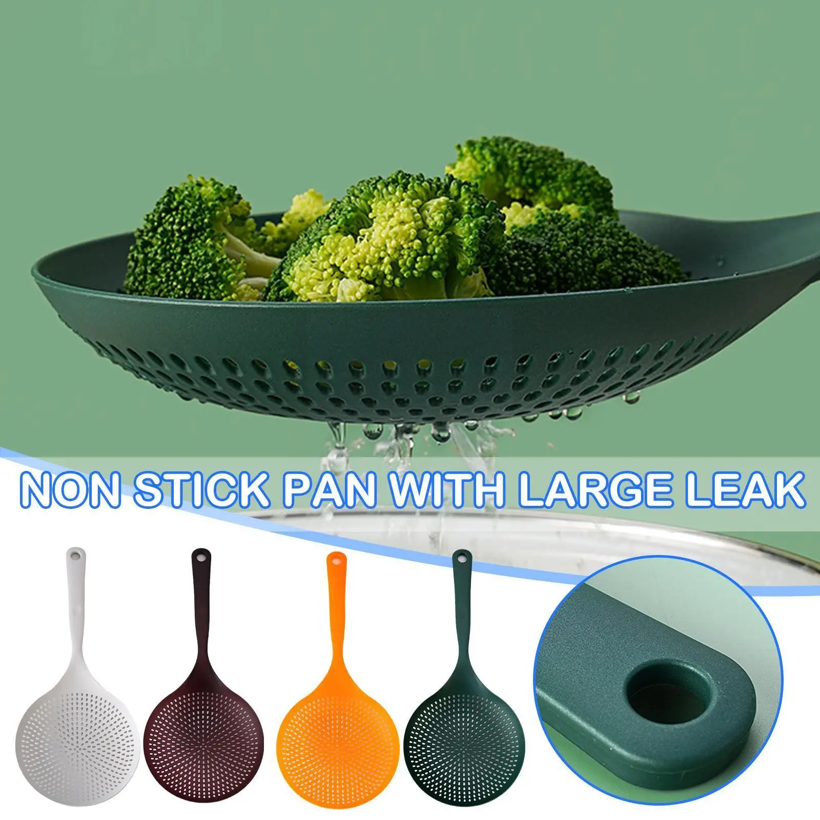 

Large Scoop Colanders Strainers Skimmer Slotted Spoon Kitchen Strainer Ladle With Long Handle For Kitchen Cooking K1x4