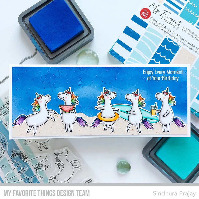 Однородные прозрачные штампы с единорогом для скрапбукинга в честь июня 2023 года