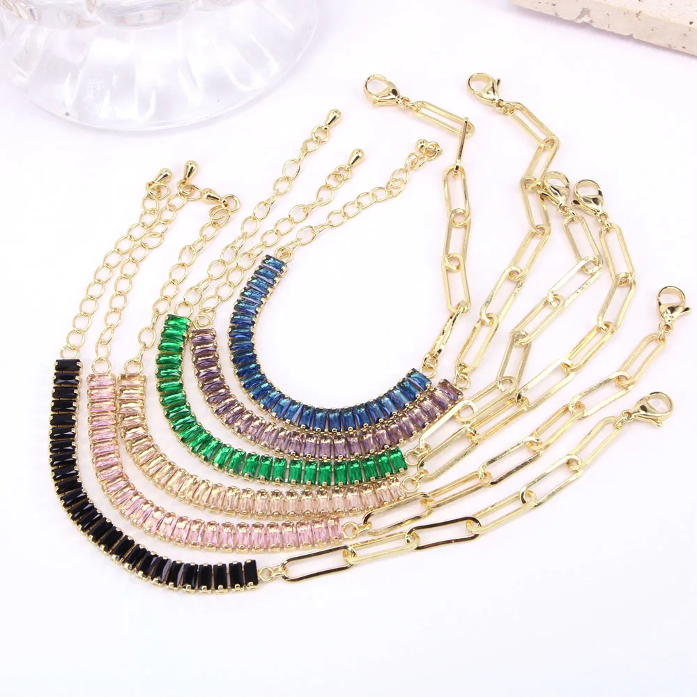 

10 шт., браслет-цепочка с фианитами для девочек-подростков