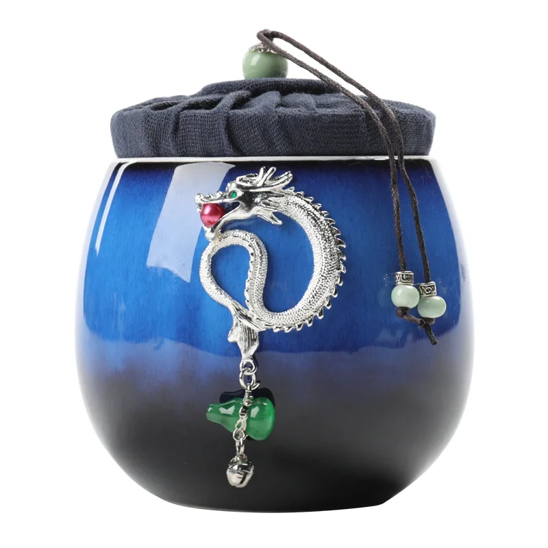 

Tea Jars Tea Storage Container Chinese Style Decorate Gift Sugar Bowl Ceramics Kitchen Containers Ceramic Jar Box Organizer Tin