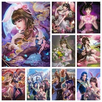 diy chinese anime soul land diamond painting kit cross stitch douluo dalu tang shan xiao wu embroidery picture wall art decor