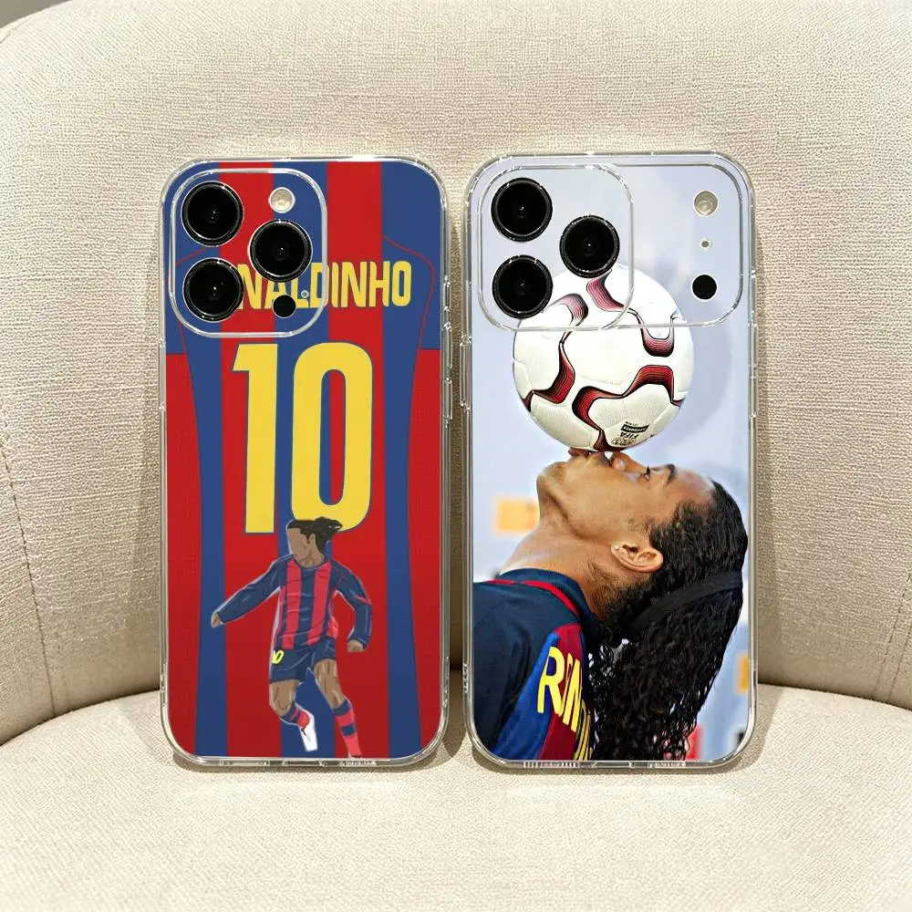 Фото Чехол для телефона Ronaldinho football 10 для iPhone 17, 16, 15, 14, 13, 12, 11, Pro Max, 16/15/14 Plus, прозрачный чехол. №1