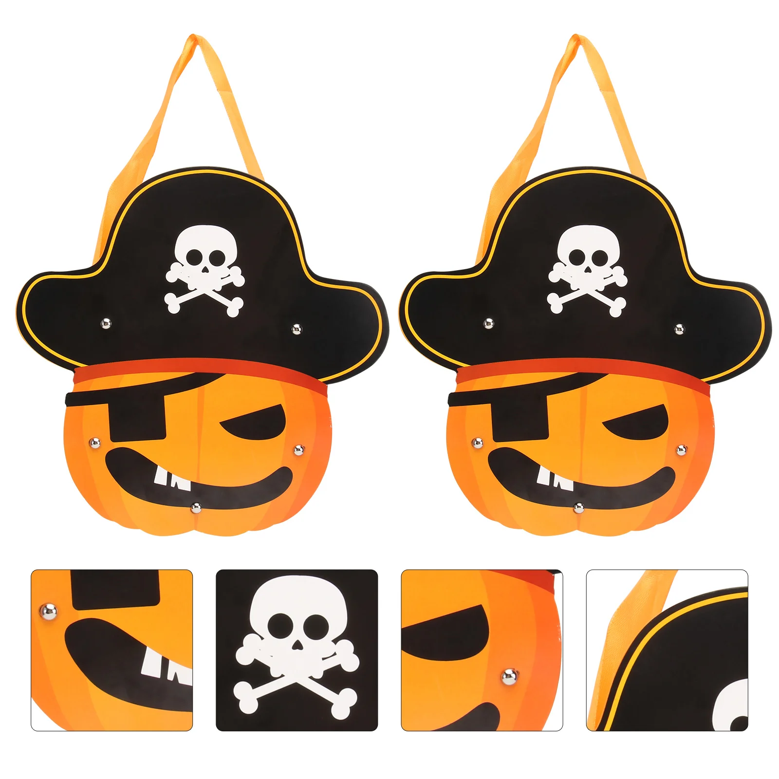 

2PCS Portable Practical Pirate Pumpkin Pattern Gift Bags for Candies Party Chocolate