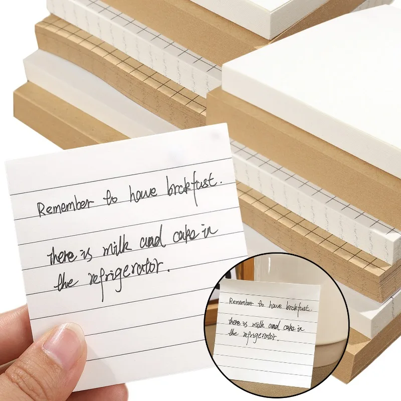 

Memo Pads Scrapbooking 80sheets Sticky Notes with Lines Self-adhesive Notepads Reminders Stickers Student Home School Supplies