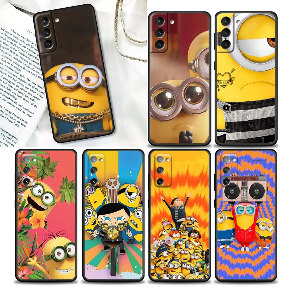 

Minions Cute Anime Cartoon Comic Phone Case For Samsung Galaxy S22 S21 S20 Fe 5G S7 S8 S9 S10e Plus Ultra Black Cover Funda Capa