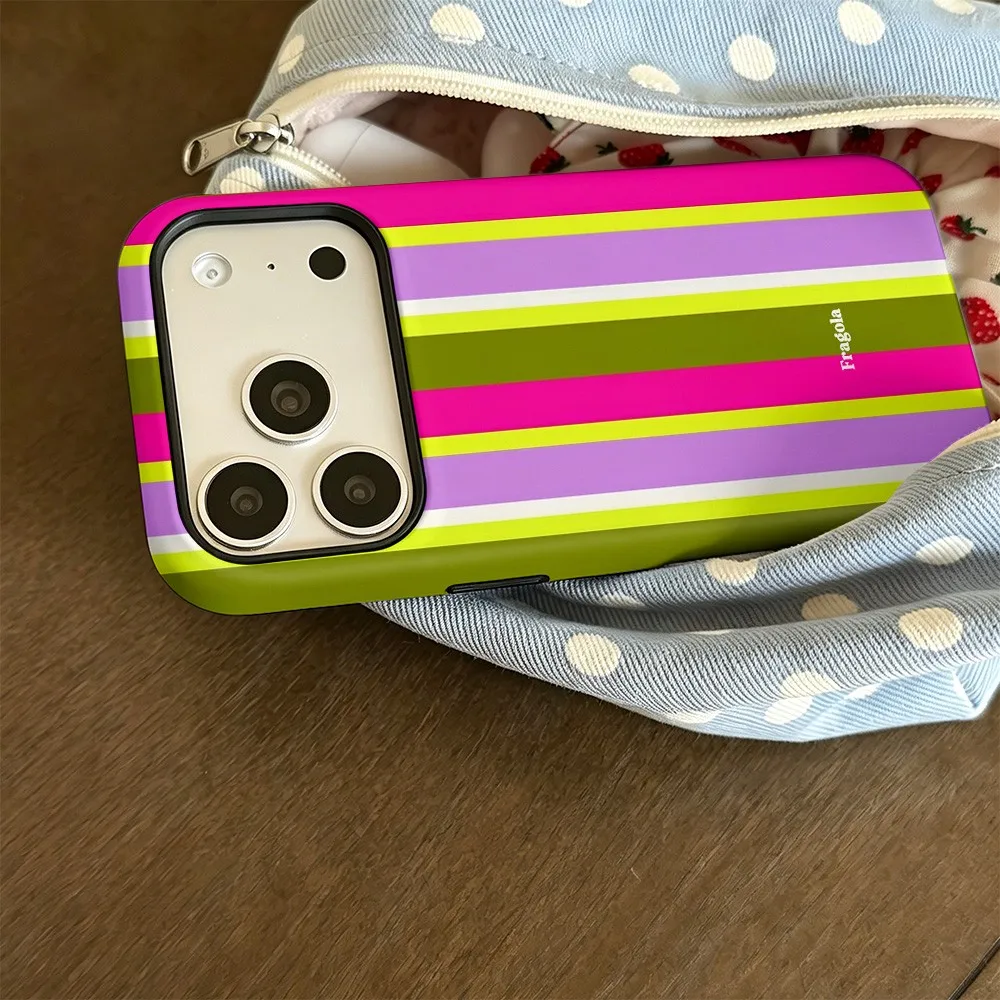Фото Неоновый чехол для телефона с вертикальными полосами для iPhone 18 17 17e 16e 16 15 14 13 12 11 X XS XR XSMAX 7 8 Air Pro Max Plus, двухслойный №4