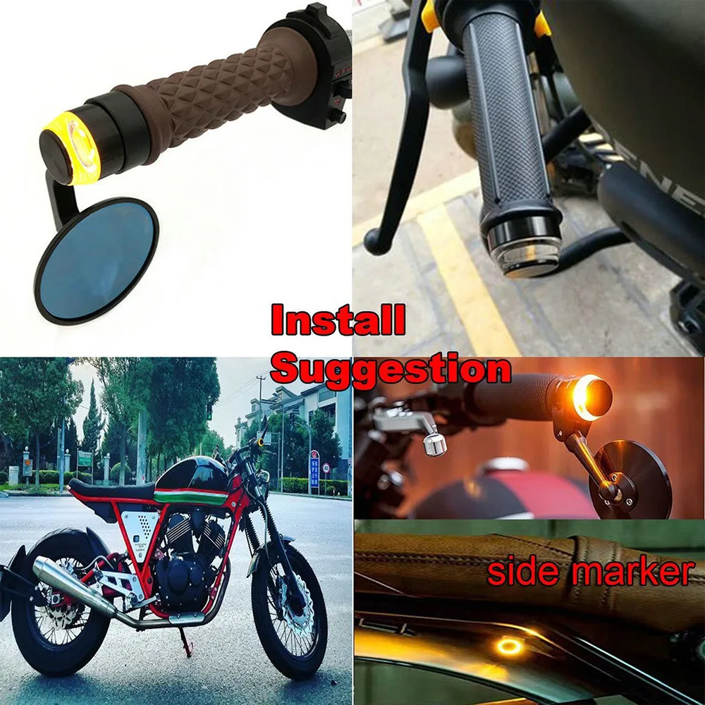 

2 шт./компл. мотоциклетные светодиодные фары желтого и белого цветов, модифицисветильник руль, светодиодный сигнал поворота для Кафе Racer