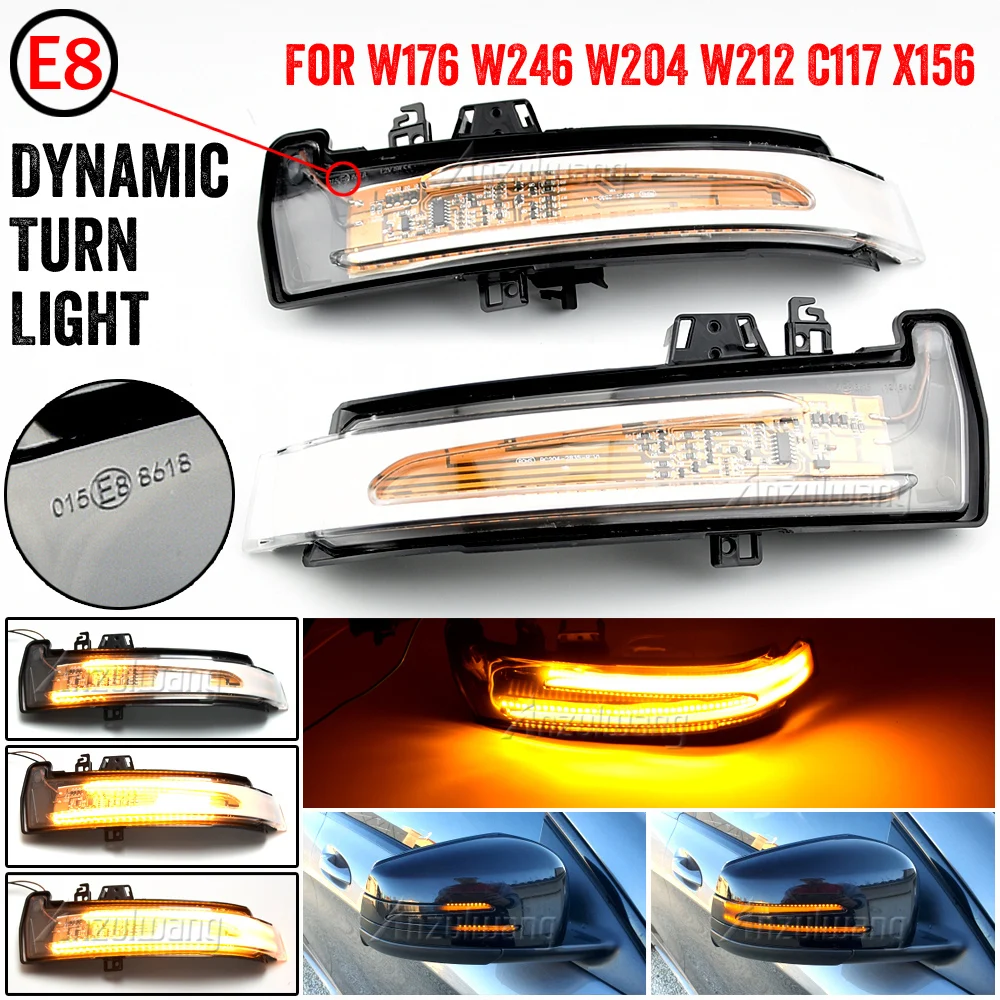 

Dynamic Blinker LED Turn Signal Light Indicator For Mercedes-Benz A B C E S CLA GLA CLS Class W176 W246 W204 W212 C117 X156