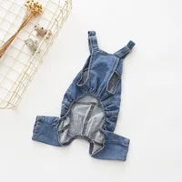 2020 Denim Jumpsuit for Dogs Blue Jeans Dog Overalls All Match Suit for Chihuahua Pitbull Romper Summer Dog Costume ropa perro