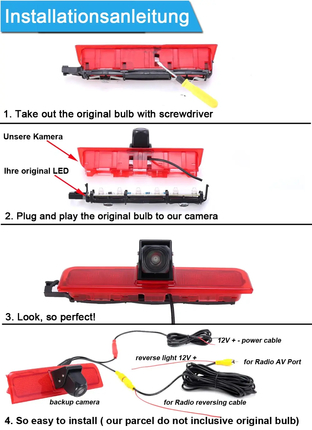 Камера заднего вида для Vw Caddy Life 2K Facelift 1 kasten 2KA 03-14