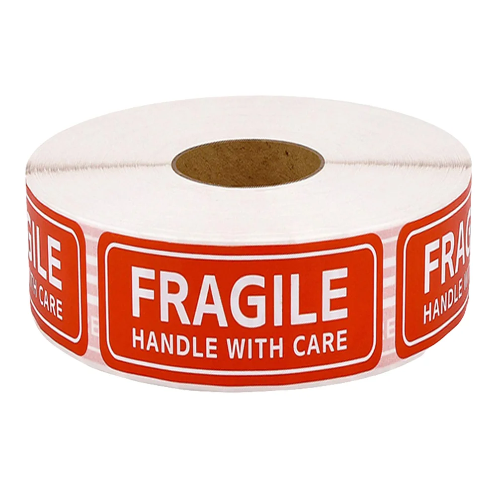 

150 Pcs Red Tags Label Sticker Fragile Paper Packing Warning Handle Adhesive Care