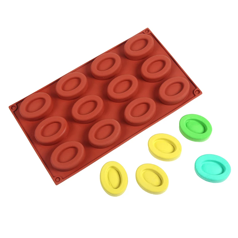 

New 12-cavity Silicone Oval Doughnut Mold Small Cake Chocolate Pancake Moulds for Baking Mini Dessert Kitchen DIY Handmade Tools