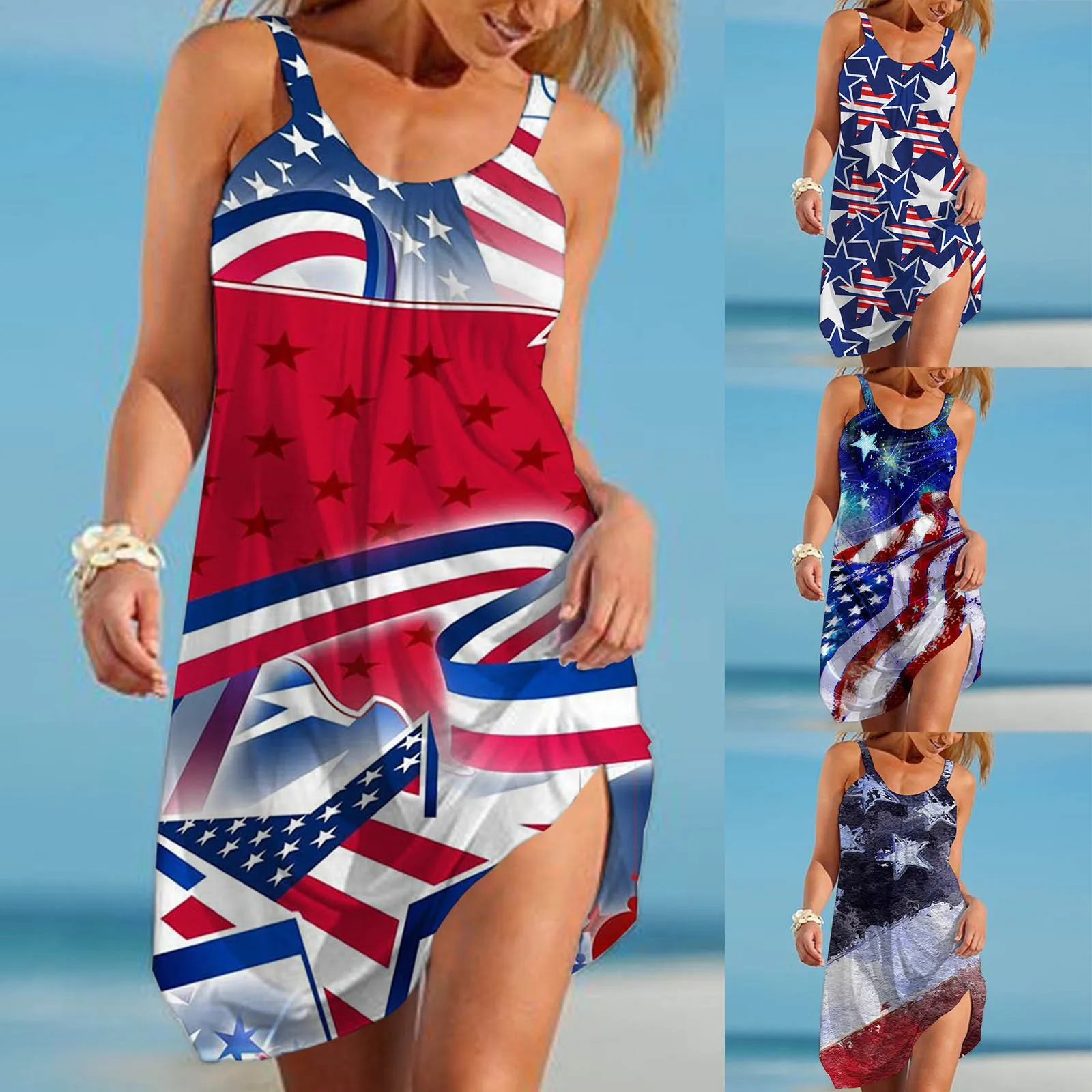 

Женское винтажное пляжное платье-чехол без рукавов, с принтом