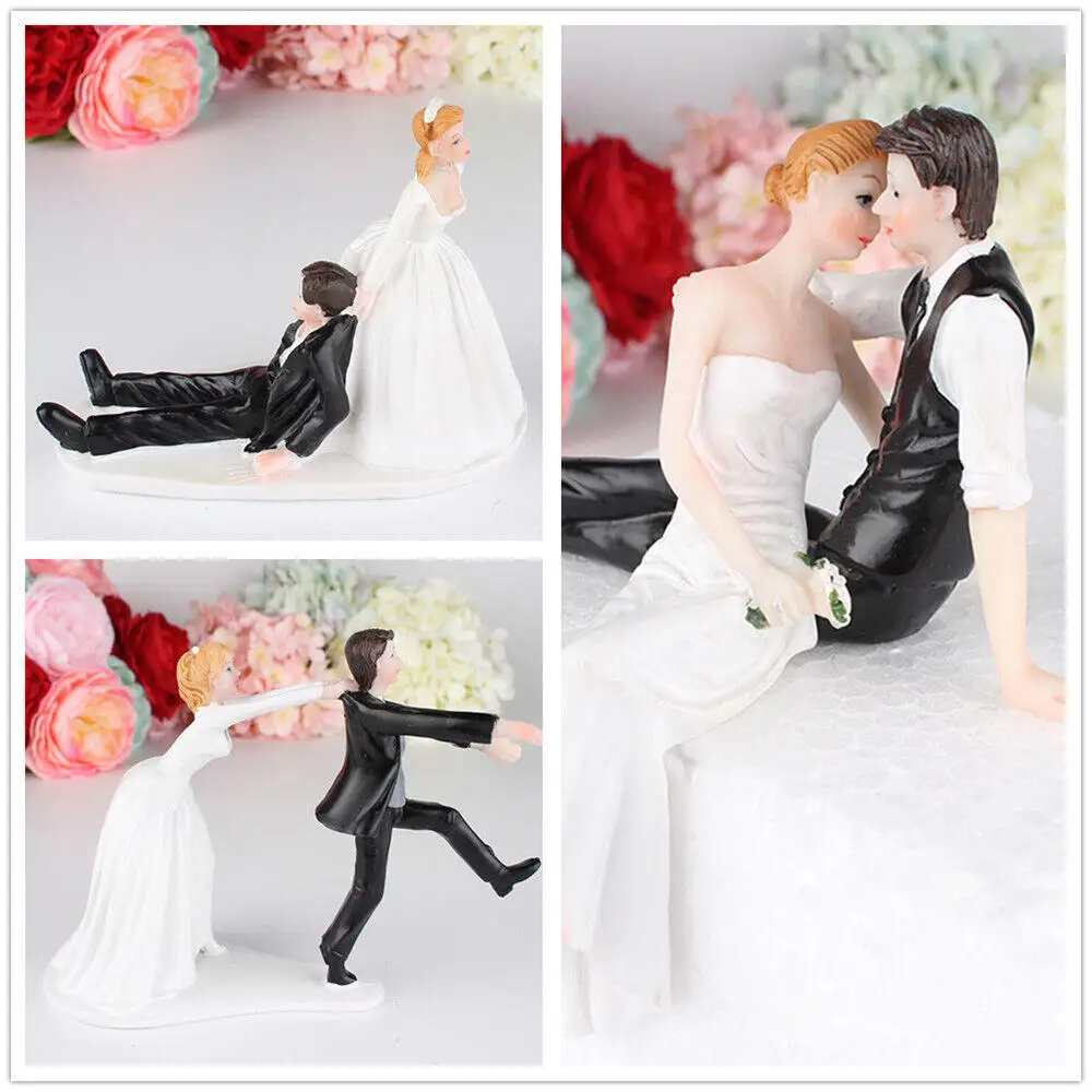 

2023 Cake Toppers Dolls Bride and Groom Figurines Funny Wedding Cake Toppers Stand Topper Decoration Supplies Marry Figurine