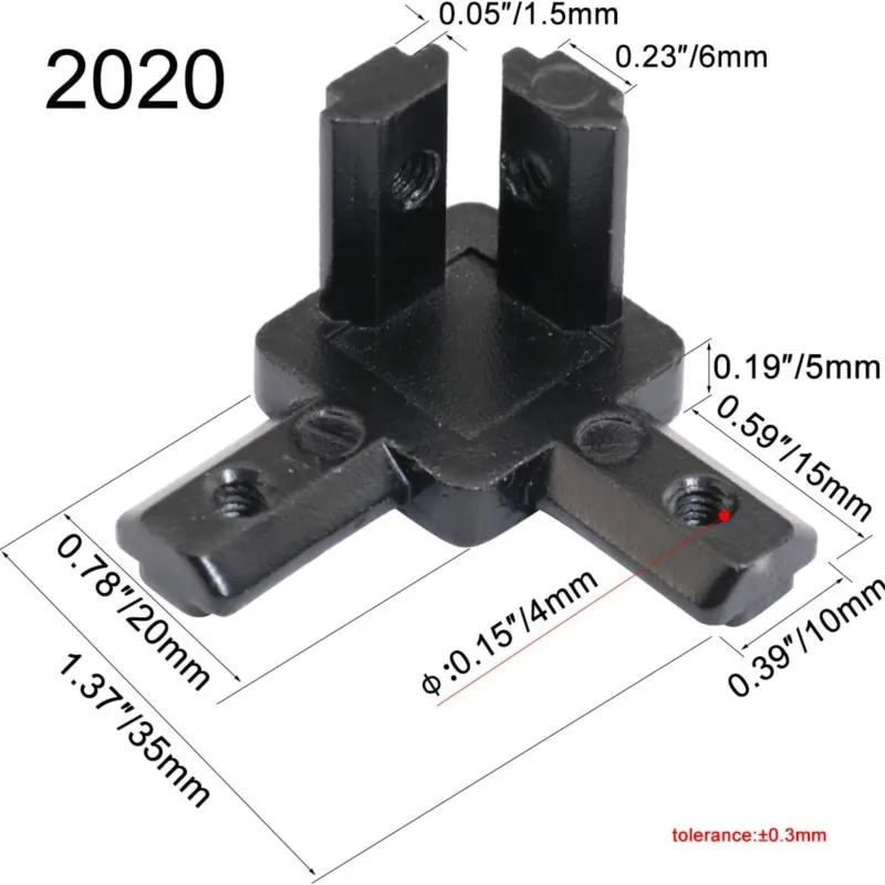 Комплект угловых кронштейнов Boeray для алюминиевого профиля 2020