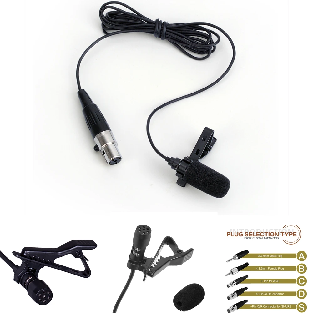 

Rechargeable Lavalier Lapel Microphone For Wireless System 3.5mm XLR 3-Pin XLR 4-Pin Live Broadcast Gaming Phone Mic