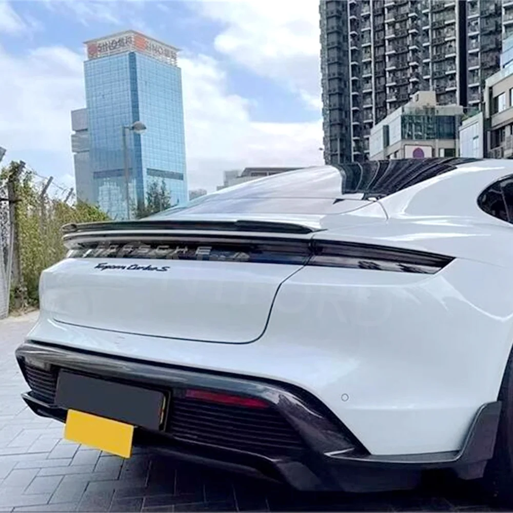 Автомобильный спойлер FD из настоящего углеродного волокна для заднего крыла багажника для Porsche Taycan / Turbo S 2019 2020 2021 2022 2023 Автомобильный спойлер FD из настоящего углеродного волокна для заднего крыла багажника для Porsche Taycan / Turbo S 2019 2020 2021 2022 2023