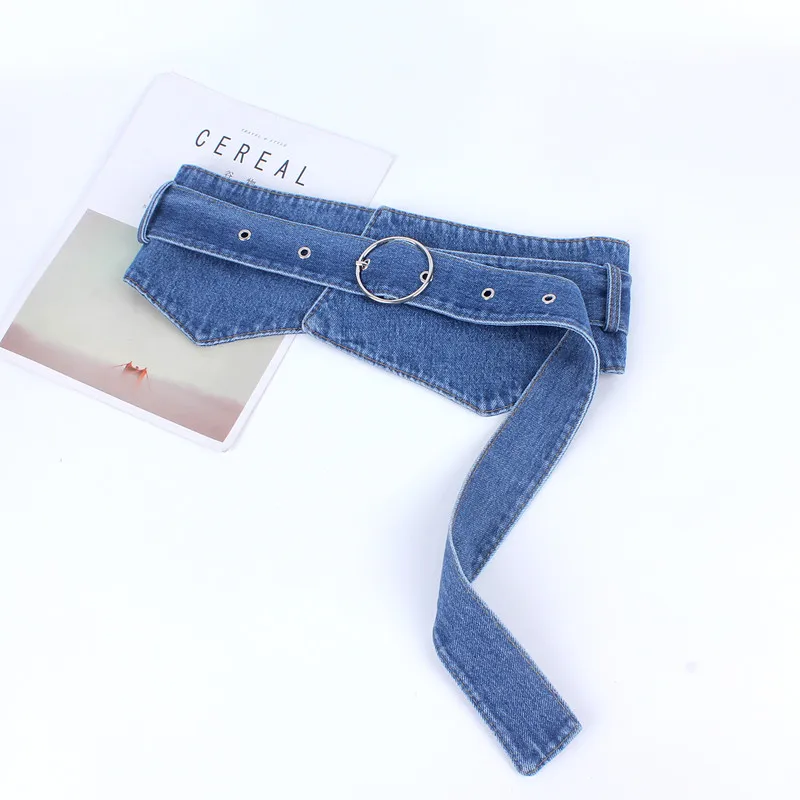 

Роскошный дизайнерский женский широкий пояс из ткани под джинсы с серебряной круглой пряжкой, женские аксессуары