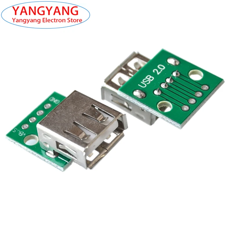 10 шт./лот новая гнездовая головка USB 2 0 для DIP 4P прямая штепсельная вилка адаптер