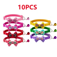 10pcs wholesale dog collar with bell delicate safety casual nylon dog cat collar neck strap camo adjustable pet dog accessories