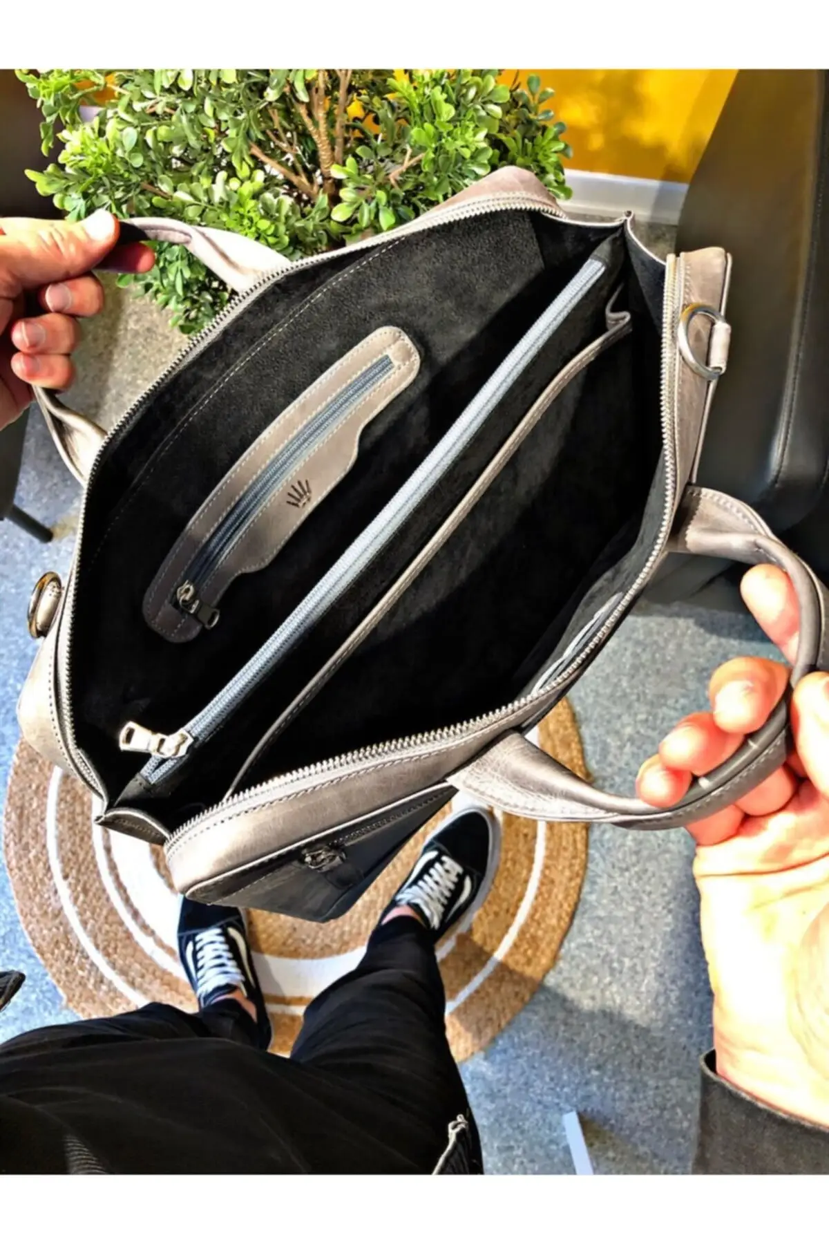 Compact Crazy Taba Laptop Briefcase 15 ''inch Genuine Leather Macbook