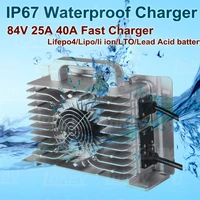 waterproof sealed charger 84v 96v 25a 40a 28s 32s 96 6v 100 8v lipo lifepo4 lto lead acid battery chargeur carregador de bateria