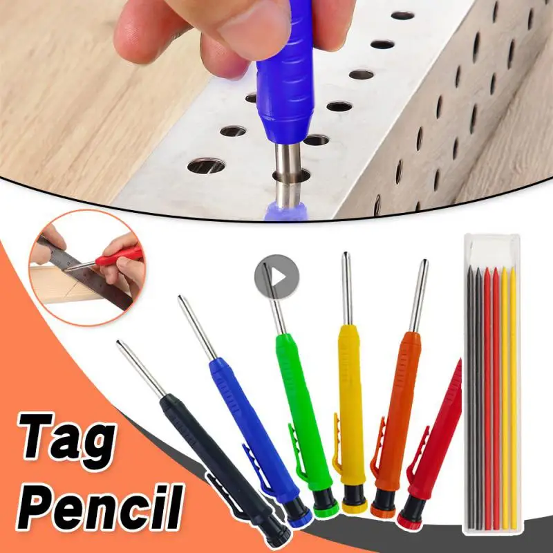 

Solid Carpenter Pencil Set Mechanical Pencil For Deep Hole Marker With Refill Leads Marking Tool Carpentry Marking Scriber