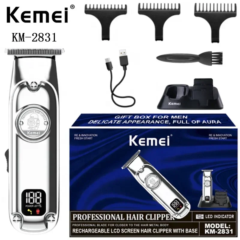 Kemei KM-2831 Портативная мини-профессиональная машинка для стрижки волос дизайн с
