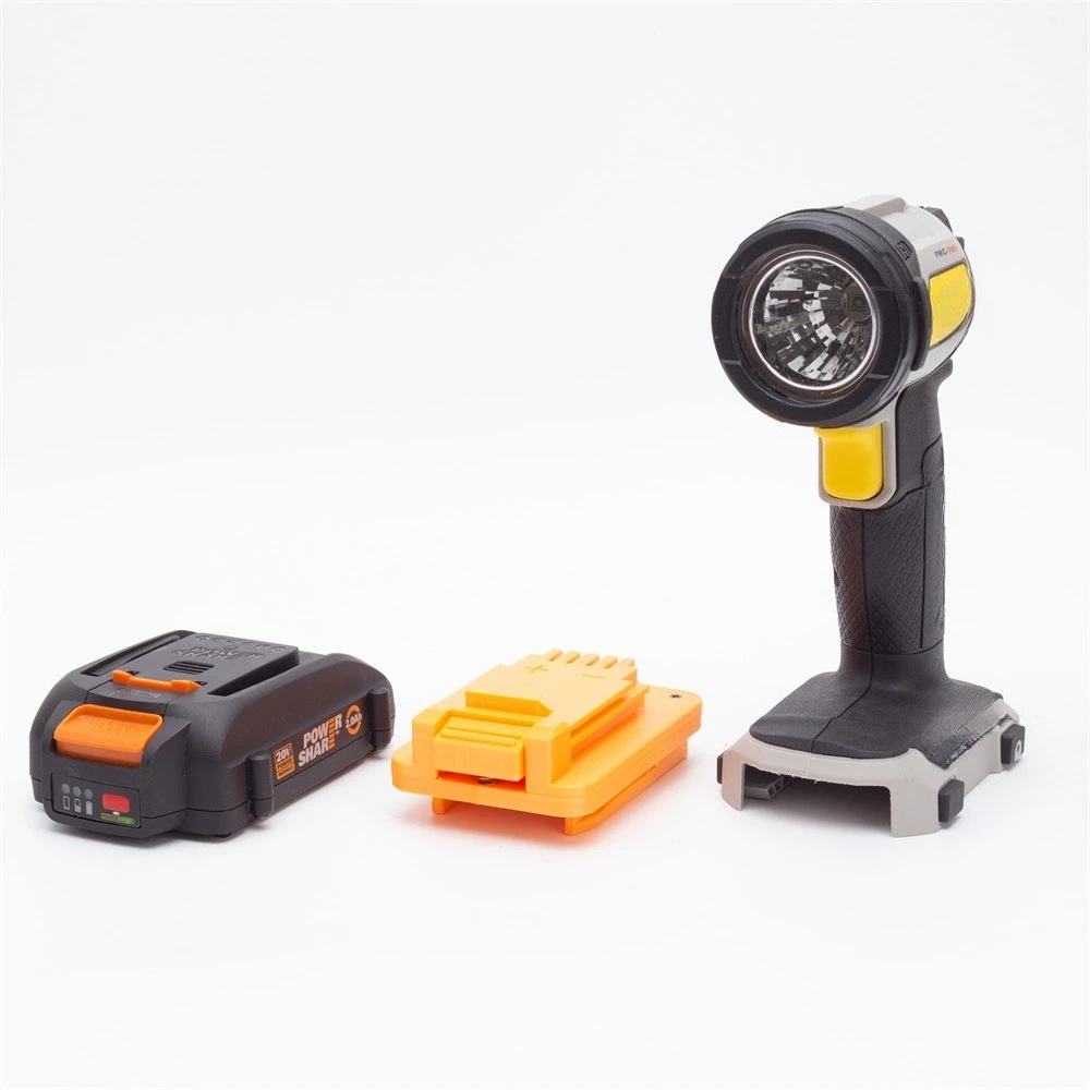 Фото Адаптер-переходник для аккумуляторов Worx 20V 6pin на инструменты Porter Cable/Black+Decker/Stanley 20V (инструменты и аккумуляторы в комплект не входят) №2