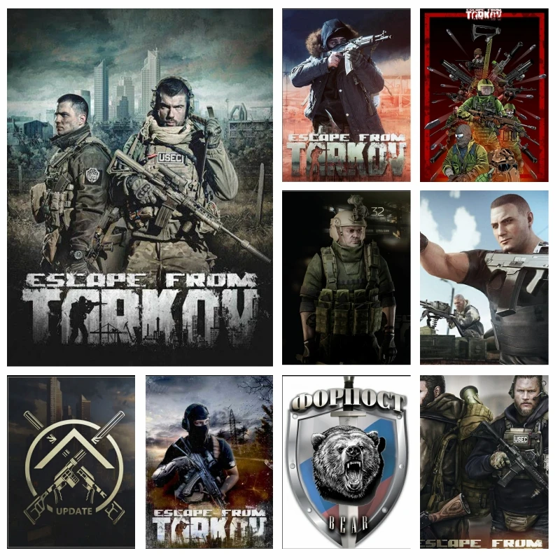 5D Escape From Tarkov Full Diamond Painting Accessories Game Soldiers Cross Stitch Embroidery Picture Mosaic Craft Bedroom Decor