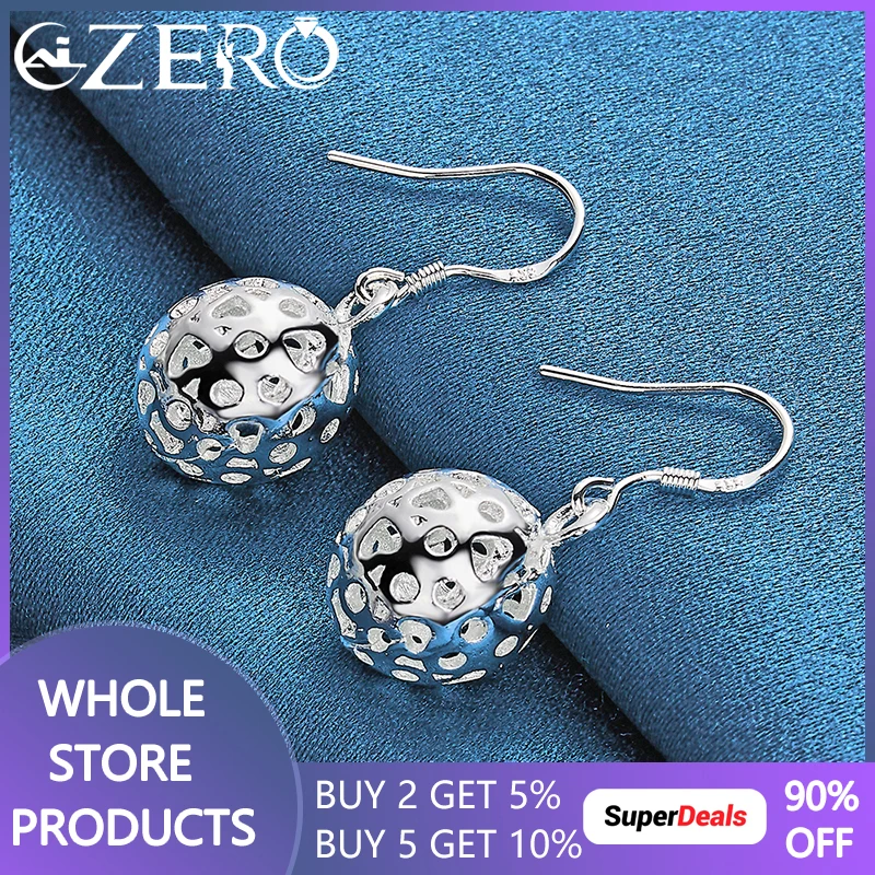 

Street Fashion 925 Sterling Silver Beautiful Hollow Round Drop Earrings For Woman Luxury Wedding Party Jewelry Christmas Gifts