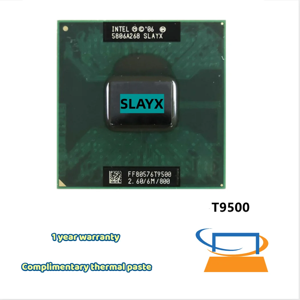 

Intel Core 2 Duo t9500 laptop processor 6M Cache 2.6GHz 800 Dual-Core Laptop cpu for 965 chipset