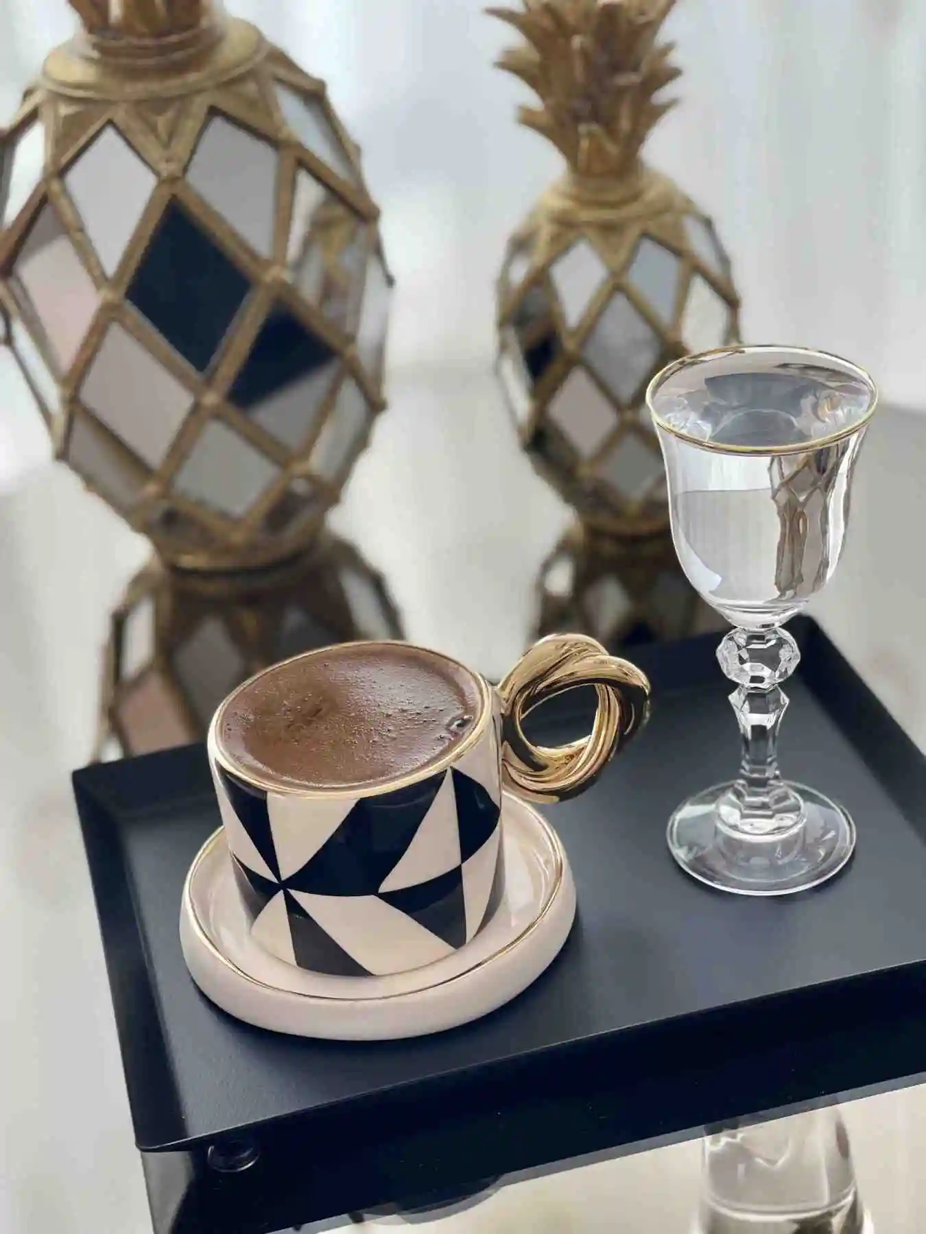 Ceramic Handmade Hand Painting Gold Decorated Turkish coffee Cup | Дом и сад