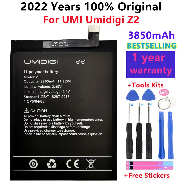 

2022 Years 100% Original High Quality Authentic 3850mAh Replacement Battery For UMI Umidigi Z2 Smartphone + Tools Free