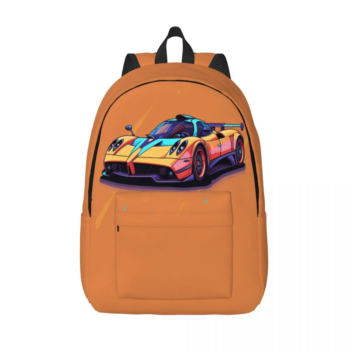 

Speed Sports Car Canvas Backpacks Cartoon 2D Elements Lightweight Universal Backpack Back To School Bags